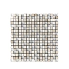 Glass tile with marble tile mixed exterior decorative Mosaic tile