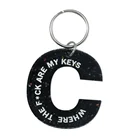 Black Monogram Initial Letter C Acrylic Charm Pendant Handmade Promotion Keychains