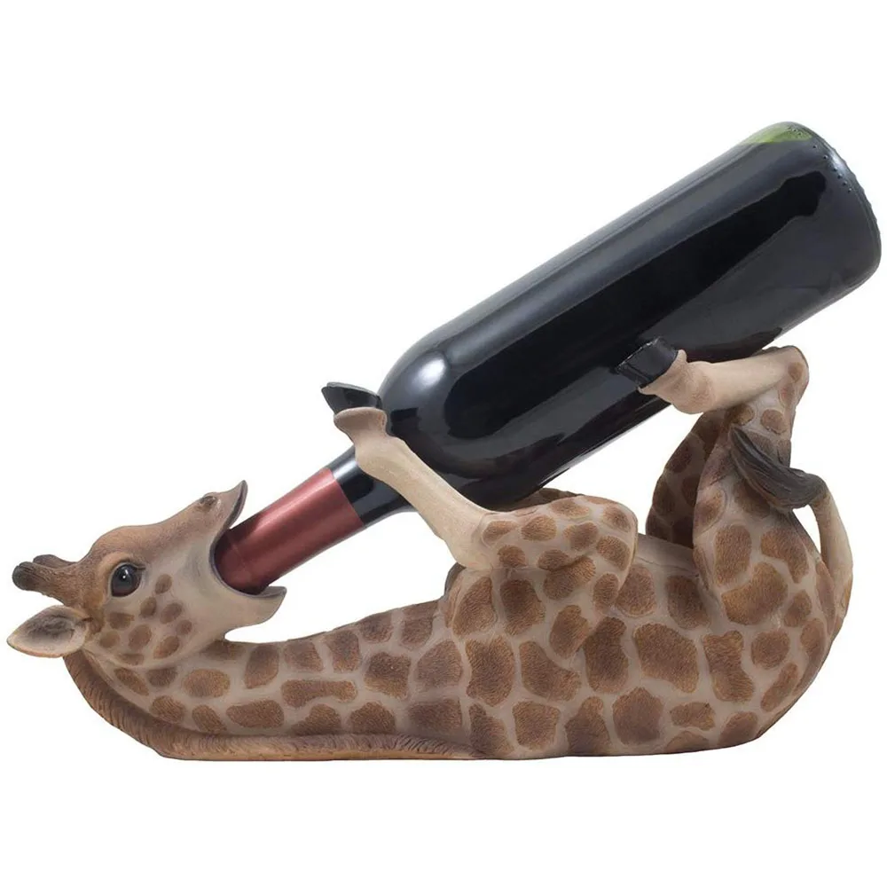 Wein Steht Geschenke Giraffe Wein Flasche Halter Wein Racks in African Wildlife Tier Skulpturen