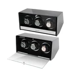 DRIKLUX Custom logo Luxury Square Watch Case Box Leather Lining High Quality Wooden Automatic Triple Watch Winder Box