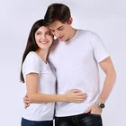 100% Cotton Custom White Men's Couple T Shirt With Sublimation Printing