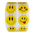 Fashion Custom Kids Cartoon Emoji Smile Face Adhesive Paper Roll Sticker