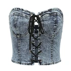 Woman Top Lady Jean Jnby Coat Wrapped Chest Fashion Denim Vest Women