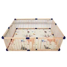 Indoor portable safety fence foldable baby wooden playpen with Gate
