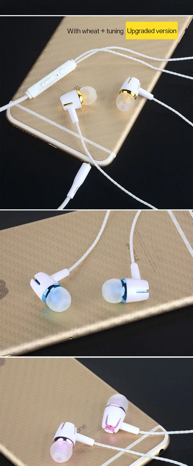 Golden Sky Mic 3.5Mm Jack Earpod Hand Free Earbuds For Iphone Earphone For Apple Headset Earpiece Wired And Wireless Earphone - ANKUX.COM