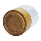 Eco friendly Double Wall bamboo glass cups water bottle with bamboo lid