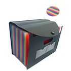 Office Multi-Color Expanding File case Accordion A6/A4 File Organizer Folder 24 Pockets with Labels Rope Buckle