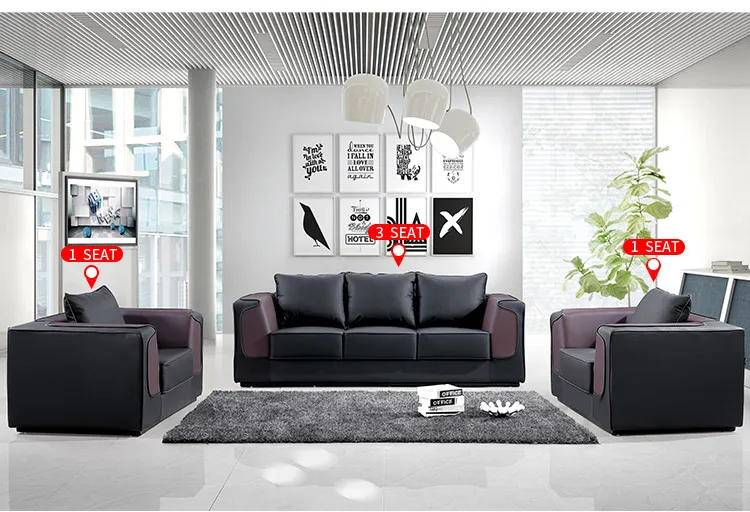 Pengpai Contemporary Furnitures 3 Piece Sofa Set Office Modern Hotel