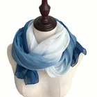 Wholesale Soft Lightweight Gradient Deying Cotton Silk Scarf Shawl for Women
