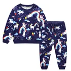Casual girls clothing fall sets children's boutique wear cartoon printed
