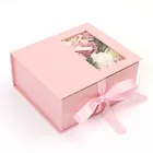 Luxury rigid cardboard perfume decorated gift box with window