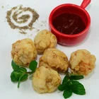 Healthy Japanese food frozen breaded monkfish cut