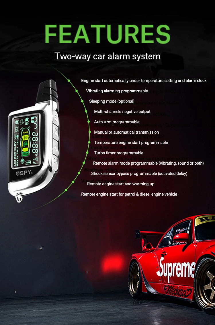 LoRa technology two way led indicator lights keyless entry car alarm system - ANKUX.COM