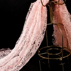 DJ011 Luxury pink Wedding elastic dress lace trim eyelash fabric trim wholesale