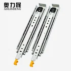 Three folds 76mm width ball bearing telescopic Full Extension industrial with locking Heavy duty drawer slides rail