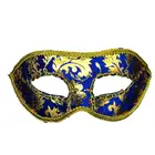 Z796 Masquerade party mask print cloth with gold edge halloween mask half face mask