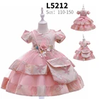 Frock FSMKTZ Princess Dress Floral Short Sleeve Lovely Girls Party Wear Frock With Bag L5212