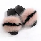 New arrival flat sandals big fur fashion winter slipper