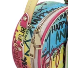 Ladies Fashion Round Crossbody Cute Leather Bag Graffiti Bag Purse