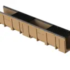 Polymer Beton trench channel with surface water drain ductile iron grille frame for outdoor car driveway parking place