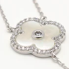 Fashion Jewelry Rose Gold Four-Leaf Clover Double Fresh Necklace Simple Clavicle Necklace For Women