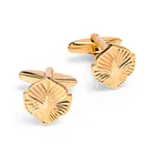 Anniversary Cuff Cufflinks Top Gold Color Cufflinks Letters/Alien/Square/Dragon/Maple Leaves/Balance/Name Cuff Links