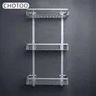 CHOTOO adhesive bathroom rack shelf metal no drilling Aluminum Shower Caddy