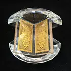Gold print Crystal Oyster with Crystal Islamic Gift Holy Quran MH-G0270