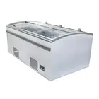 Supermarket glass top deep freezers/supermarket island freezer/glass top freezer