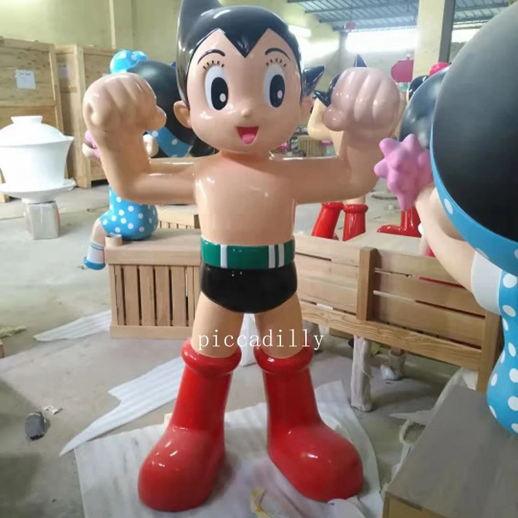 Kartun Gambar Patung Anime Jepang Fiberglass 1.6M Astro Boy Patung untuk Dijual
