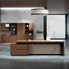 modular design contemporary 6ft 8 10 feet large chairman CEO boss brown luxury furniture desks luxury executive office desk