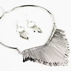 2019 SAF wholesale alloy rhinestone Korean new grace fashion tassel african women necklace and earring jewelry sets