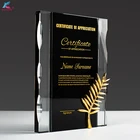 factory wholesale gold custom made laser engrave crystal trophy