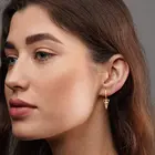 Triangle Circle Fahion Korean Hgih-quality Gold Crystal Diamond Earrings Jewelry Women Triangle Circle Earring