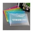 A4 student file bag transparent color folder office bag button plastic custom logo advertising data bag