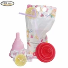 Pouches Plastic Custom Logo Beverage Zipper Pouches Bags With Plastic Straw