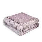 Custom Chunky Knit Faux Fur Sherpa Microplush Throw Sofa Blanket