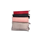 Flat Envelop Zipper Woman Crocodile Print Genuine Leather Clutch Bag