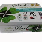 Free Sample factory logo print gift packing tin can metal cookie tin box