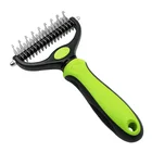 Wholesale Pet Hair Grooming Tool 2 Sided Dematting Shedding Undercoat Rake Brush Comb For Dogs And Cats