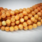 Wholesale A Grade Nature Gemstone Smooth Orange Calcite Sun Stone Loose Beads For Jewelry Making