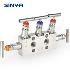 Stainless steel Five 5 Valve Manifolds Different Pressure Transmitter DPT Direct Mounting Flange 1/2 NPT 6000 PSI