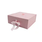 High Quality Custom Luxury Rigid Cardboard Packaging Magnetic Folding Paper Wedding Dress Gift Box with Ribbon Closure