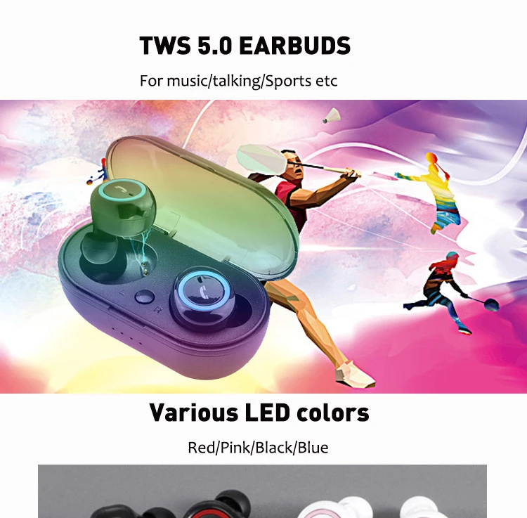 TWS 199 Free Shipping China Factory High Quality Wireless Stereo Earbuds OEM ODM Logo print TWS True Wireless Earbuds 5D Stereo - ANKUX.COM