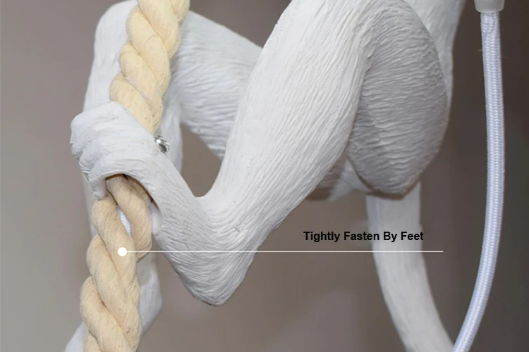 Factory price gold white black animal hanging resin chandelier pendant light led monkey lamp for children kids room