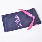 Packaging Pouch Custom Printed Wig Packaging Black Silk Pouch Satin Bags With Logo