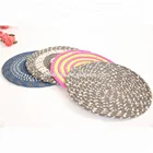 Handmade polypropylene rope braided rug knotted mat