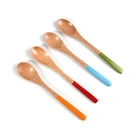 Custom Print Logo Mini Honey Flavored Coffee Spoon Wooden Bamboo Fiber Baby Spoon