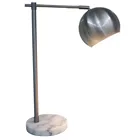 Modern new design fabric indoor lighting nickel finish marble base swivel arm desk lamp