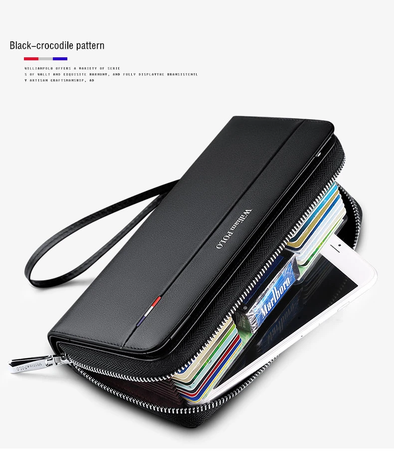 williampolo wallet men's long leather anti-theft| Alibaba.com